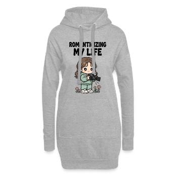 Das Leben durch die Kamera genießen - Hoodie-Kleid - Grau meliert - Vorne