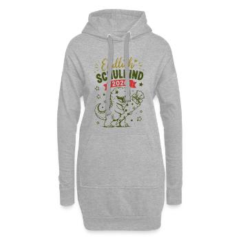Endlich Schulkind 2026 - Hoodie-Kleid - Grau meliert - Vorne