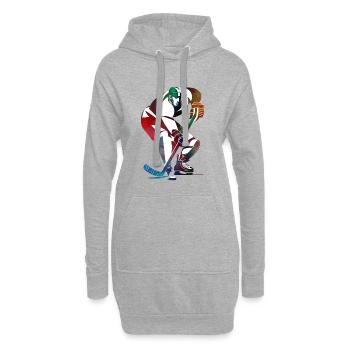 Art du hockey sportif - Sweat-shirt à capuche long Femme - gris chiné - Devant