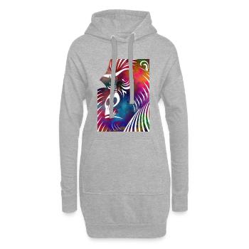 Portrait of a Gorilla - Hoodie Dress - heather grey - Front