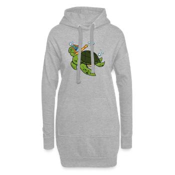 Tortues de mer tortues reptiles amphibiens - Sweat-shirt à capuche long Femme - gris chiné - Devant