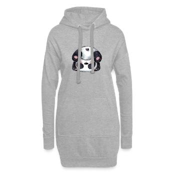 Panda de dessin animé sportif - Sweat-shirt à capuche long Femme - gris chiné - Devant