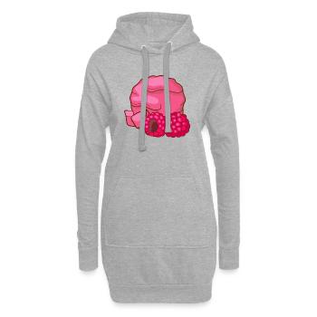Crème glacée aux framboises Crème glacée Crème glacée Crème glacée - Sweat-shirt à capuche long Femme - gris chiné - Devant