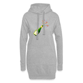Sekt Sektflasche Feiern Party Neujahr - Hoodie-Kleid - Grau meliert - Vorne