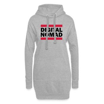Digital Nomad - Hoodie-Kleid - Grau meliert - Vorne