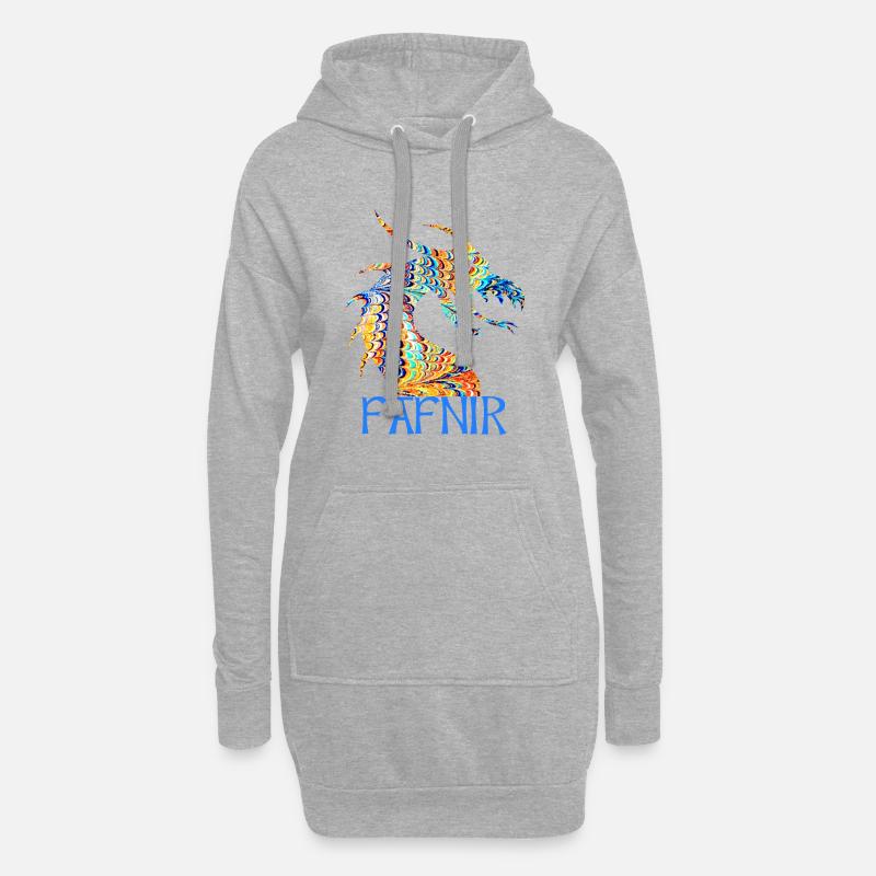 drache fafnir e 120 - Hoodie-Kleid - Grau meliert