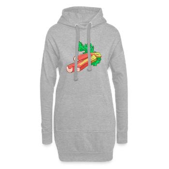 Gemeiner Rhabarber Gewöhnlicher Krauser - Hoodie-Kleid - Grau meliert - Vorne