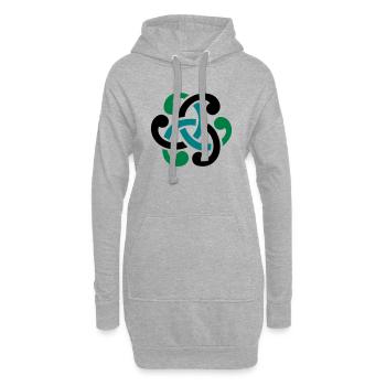 Vecteur de noeud celtique - Sweat-shirt à capuche long Femme - gris chiné - Devant