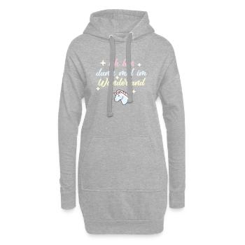 ich bin dann mal im wunderland einhorn - Hoodie-Kleid - Grau meliert - Vorne