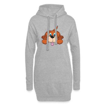Chiot mignon chien animaux domestiques - Sweat-shirt à capuche long Femme - gris chiné - Devant