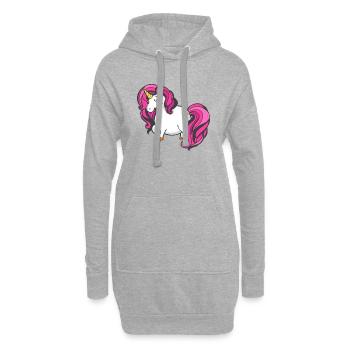 Unicorn Licorne Fille de Fille Paillettes - Sweat-shirt à capuche long Femme - gris chiné - Devant