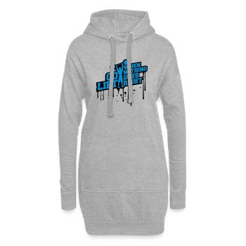 when nothing goes right go lift left graffiti trop - Sweat-shirt à capuche long Femme - gris chiné - Devant