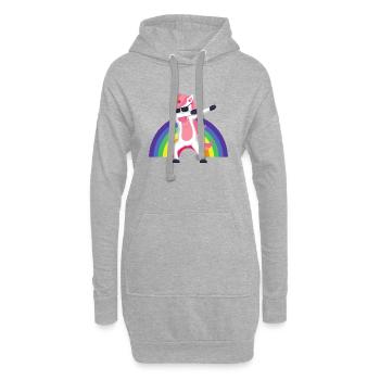 Licorne Dab, Dabbendes Licorne, DAB, Rainbow - Sweat-shirt à capuche long Femme - gris chiné - Devant