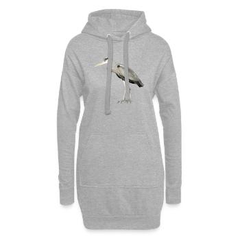 Der Graureiher ist heimisch geworden - Hoodie-Kleid - Grau meliert - Vorne