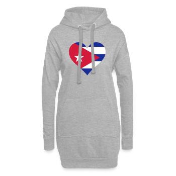 Ein Herz für Kuba - Hoodie-Kleid - Grau meliert - Vorne