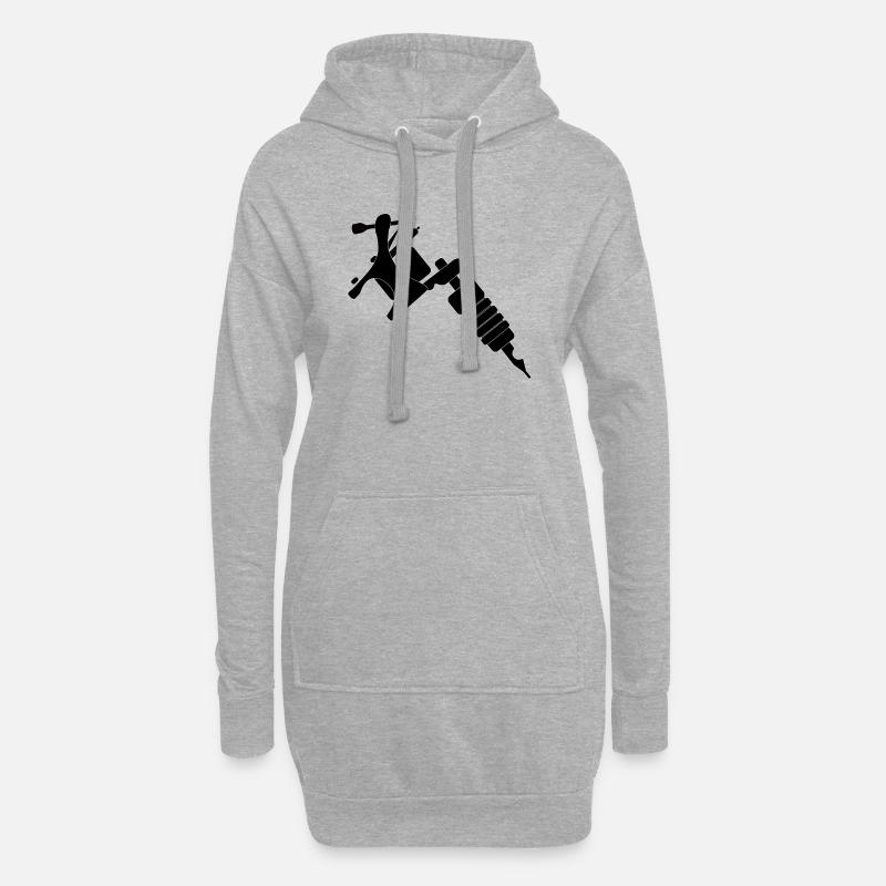 Tattoo Machine - Hoodie Dress - heather grey