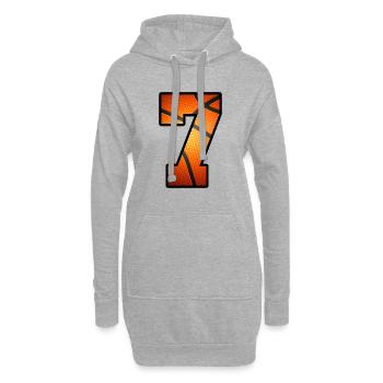 Kinder 7. Geburtstag Basketballspieler 7 Jahre alt - Hoodie-Kleid - Grau meliert - Vorne