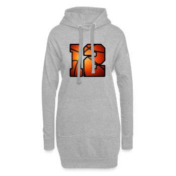 Enfants 12e anniversaire Joueur de basket-ball 12 ans - Sweat-shirt à capuche long Femme - gris chiné - Devant