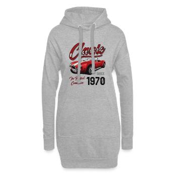 Je ne suis pas vieux Je suis une voiture classique vintage née en 1970 - Sweat-shirt à capuche long Femme - gris chiné - Devant