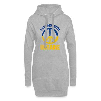 Je soutiens le symbole de paix ukrainien - Sweat-shirt à capuche long Femme - gris chiné - Devant