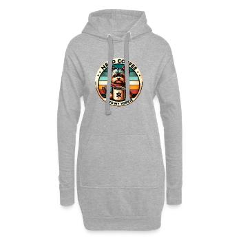 Ich brauche Kaffee und meinen Yorkie - Hoodie-Kleid - Grau meliert - Vorne