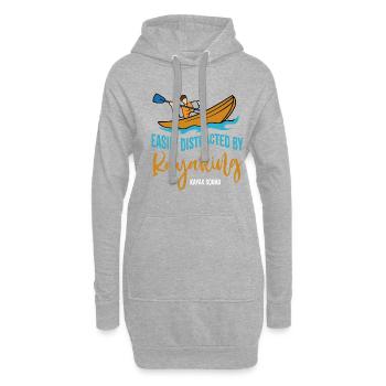 Distrait par le kayak Canoë-kayak naturel - Sweat-shirt à capuche long Femme - gris chiné - Devant