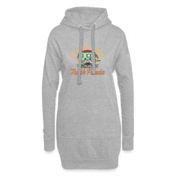 Oberklasse-Trash-Panda – Panda, Bär, Waschbär - Hoodie-Kleid - Grau meliert - Vorne