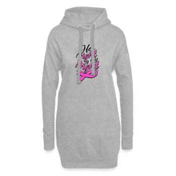 Son combat est mon combat - le cancer du sein - Sweat-shirt à capuche long Femme - gris chiné - Devant