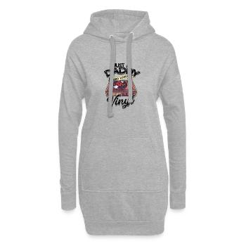Juste un papa qui aime le vinyle - disc jockey - Sweat-shirt à capuche long Femme - gris chiné - Devant