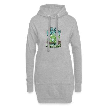 Je suis si heureux que je pourrais juste chier - animal - Sweat-shirt à capuche long Femme - gris chiné - Devant