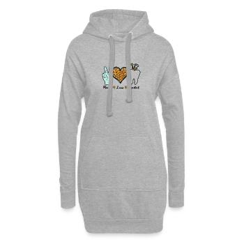 Peace Love Dental - médecin - Sweat-shirt à capuche long Femme - gris chiné - Devant