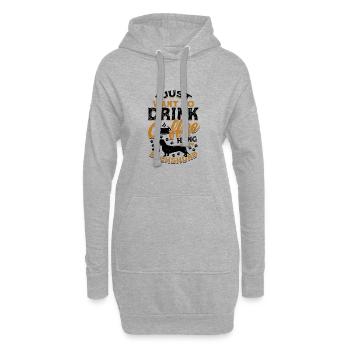 Je veux juste boire du café et traîner avec mon - Sweat-shirt à capuche long Femme - gris chiné - Devant