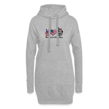Peace Love Dalmatian - Hunde - Hoodie-Kleid - Grau meliert - Vorne