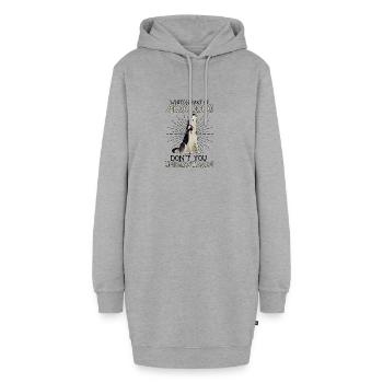 Whitch Teil von Aroooo Verstehst du nicht - - Hoodie-Kleid - Grau meliert - Vorne