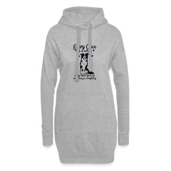 Hin und wieder tritt ein Hund in Ihr Leben und - Hoodie-Kleid - Grau meliert - Vorne