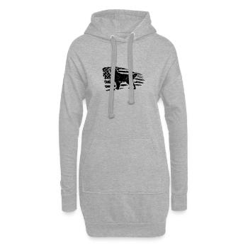 Golden Retriever chien silhoutte avec drapeau américain - Sweat-shirt à capuche long Femme - gris chiné - Devant