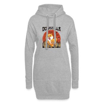 Dogezilla beaucoup grand très effrayant wow - shiba inu chien - Sweat-shirt à capuche long Femme - gris chiné - Devant