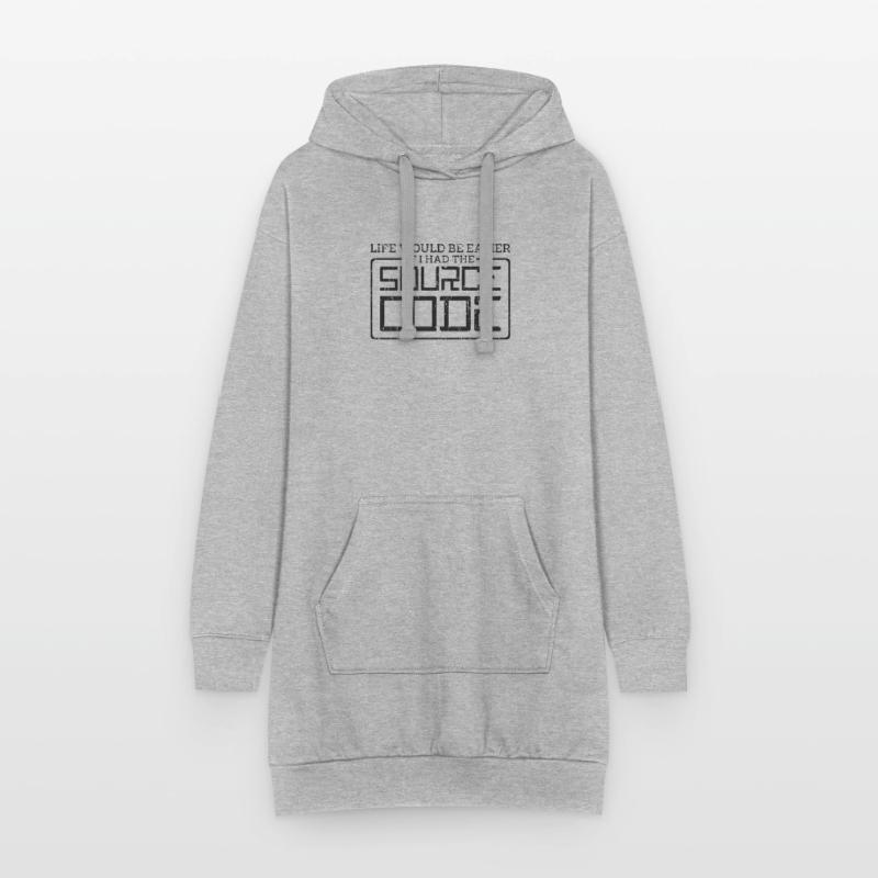 La vie serait plus facile si j’avais le code source - Sweat-shirt à capuche long Femme
