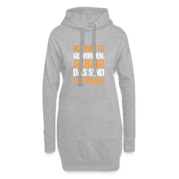 Ich bin 70 Geworden Das sind 140 Mark Geburtstag - Hoodie-Kleid - Grau meliert - Vorne
