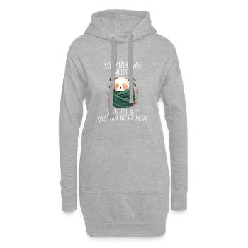 So müde wie Heute war ich seit Gestern nicht mehr - Hoodie-Kleid - Grau meliert - Vorne