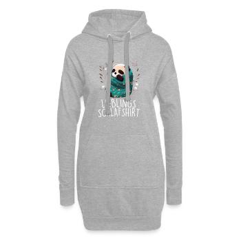 Lieblings Schlafshirt Panda Pandabär Nachtshirt - Hoodie-Kleid - Grau meliert - Vorne