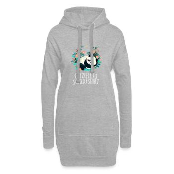 Offizielles Schlafshirt Panda Pandabär Nachtshirt - Hoodie-Kleid - Grau meliert - Vorne