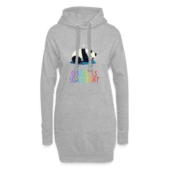 Offizielles Schlafshirt Panda Pandabär Nachtshirt - Hoodie-Kleid - Grau meliert - Vorne