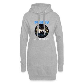 Positiv Müde Panda Pandabären Fun Nachthemd Pajama - Hoodie-Kleid - Grau meliert - Vorne