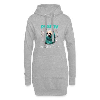 Positiv Müde Panda Pandabären Fun Nachthemd Pajama - Hoodie-Kleid - Grau meliert - Vorne