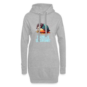 Offizielles Schlafshirt Nachthemd Pyjama Pinguin - Hoodie-Kleid - Grau meliert - Vorne