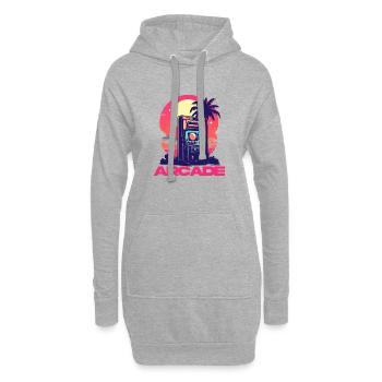 Vintage Game Over Arcade-Konsole Konsolenspieler - Hoodie-Kleid - Grau meliert - Vorne