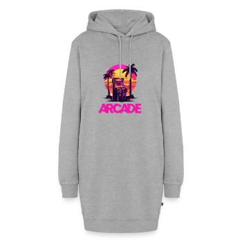 Vintage Game Over Arcade-Konsole Konsolenspieler - Hoodie-Kleid - Grau meliert - Vorne