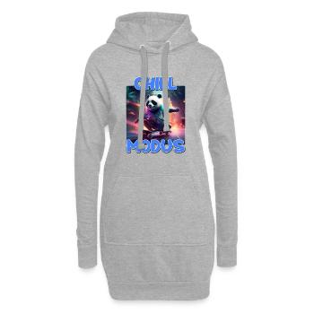 Chill Modus Pandabär Bambus Bär Überraschung - Hoodie-Kleid - Grau meliert - Vorne