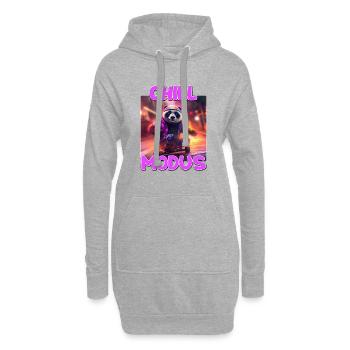 Chill Modus Pandabär Bambus Bär Überraschung - Hoodie-Kleid - Grau meliert - Vorne
